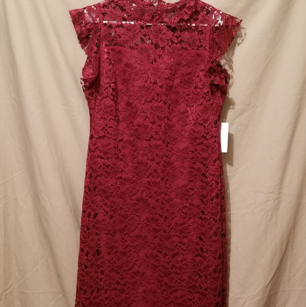 Burgundy lace dress